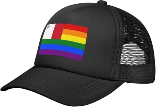 Malta Rainbow Flag Baseball Cap Women Men Mesh Sun Hat Adjustable Trucker Hats Caps
