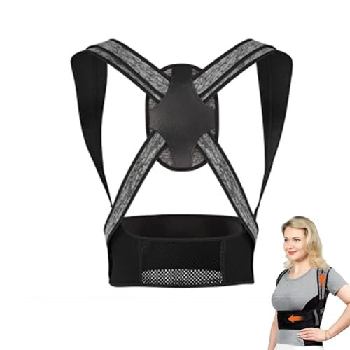 Corecare Posture Corrector Women, 2025 Upgraded Model Adjustable Back Brace, Soft and Comfortable, Breathable Mesh (Black, X-Large)