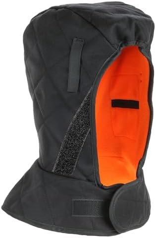 Ergodyne - 16877 Winter Hard Hat Liner, Flame Resistant Outer Shell, Insulated, Shoulder Length, N-Ferno 6877, Black