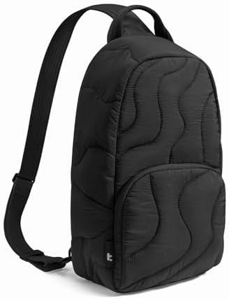 tomtoc 10L Puffy Sling Bag Backpack for Women Trendy, Quilted Padded Crossbody Bag for 11-inch iPad, iPad Air M3/M2, iPad Pro M4/M2/M1, Nintendo Switch 2, Lightweight Puffer Travel Chest Bag Daypack