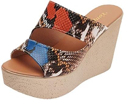 Women's Platform Flip Flop Summer Beach Sandals Summer Thong Sandals Athletic Walking Thong Slippers (Brown, 9)