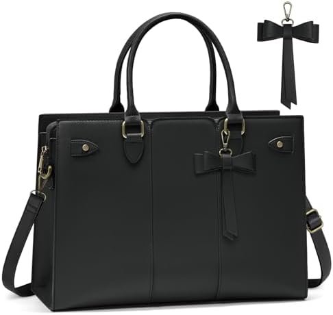 Laptop Bag for Women 15.6 Inch Laptop Tote Bag Waterproof Pu Leather Work Bag Computer Briefcase Office Teacher Handbag