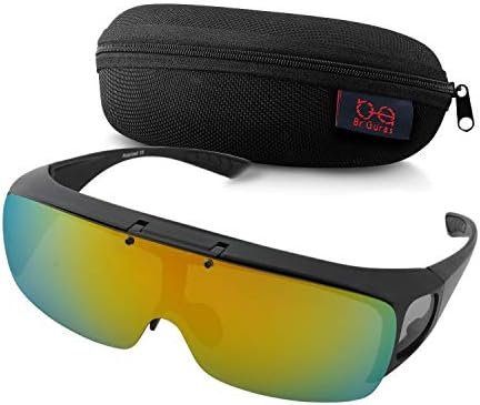 Br'Guras Fit Over Polarized Sunglasses Flip Up Lens for Men and Women