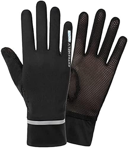 Summer Driving Gloves Women Anti-UV Protection Sunscreen Touchscreen Cooling Mesh Breathable Gloves Cycling Riding Full Palm Sport Non-Slip Grip Motorcycle Golf Mittens (Grey with 2 Fingers flip)