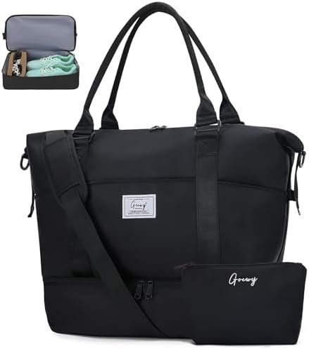 Travel Duffle Bag Gym Bag for Women Carry on Bags for Weekend Overnight Duffel Bags with Shoes Compartment Large Capacity Travel Tote with Makeup Pouch