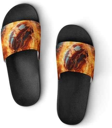 Rugby in Fire and Water House Sandals Non Slip Slippers Quick Drying Bathroom Shower Shoes for Women Men