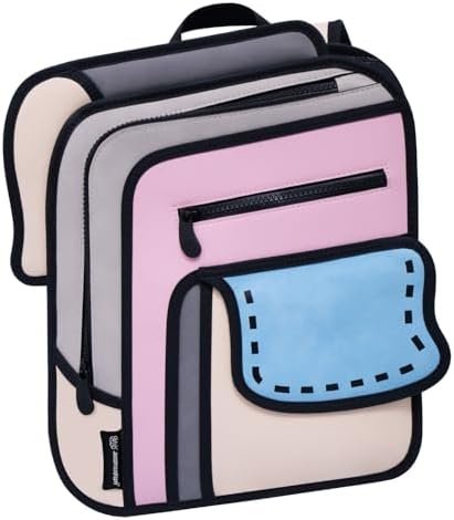 Original 2D Cartoon Backpack (Flip Toast), Backpacks Bags for Women, Adults and Senior Year, for Campus and Travel (Pink Dream)