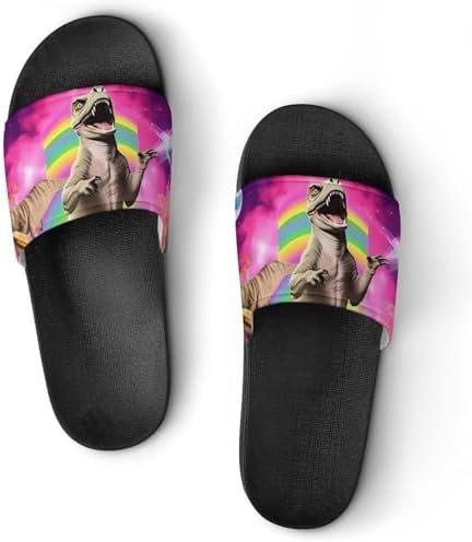 Dinosaur Love Pizza Galaxy Space House Sandals Non Slip Slippers Quick Drying Bathroom Shower Shoes for Women Men